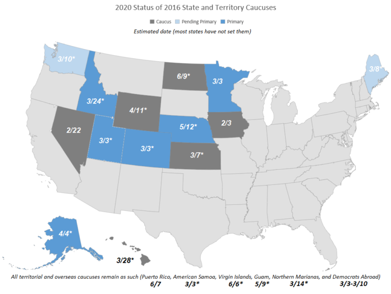 The Caucus Map Shrinks in 2020 (Update- Even Further!) - Decision Desk HQ