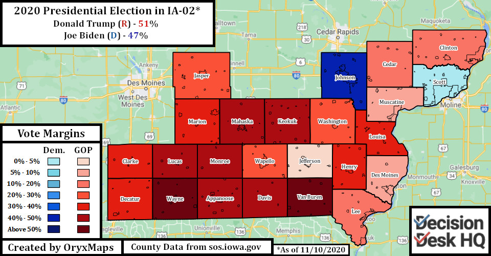 2020 Presidential Election in IA-02