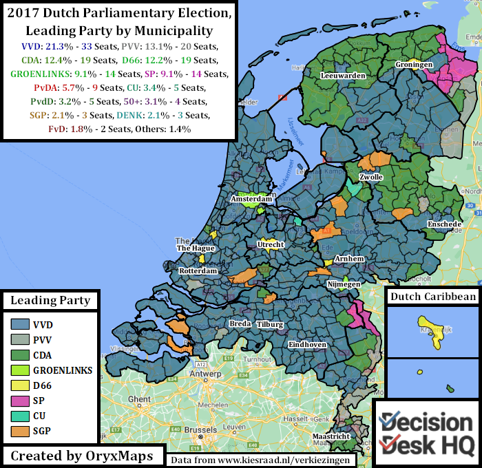 2017 Dutch Election Municipality Winners