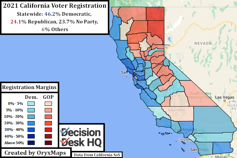 20201 California Voter Registration by County