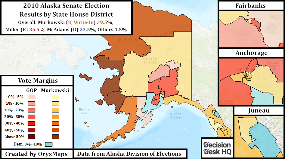 Alaska 2010 Senate Election by State House District