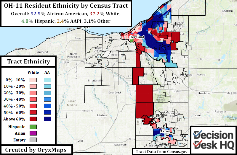 Resident Ethnicity map of OH-11
