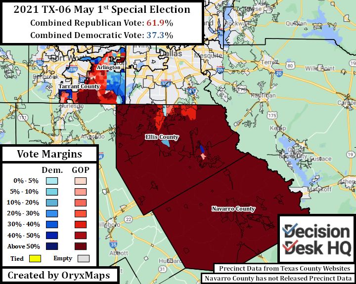 TX-06 Special Congressional Election Consolidated Party Support by Precinct