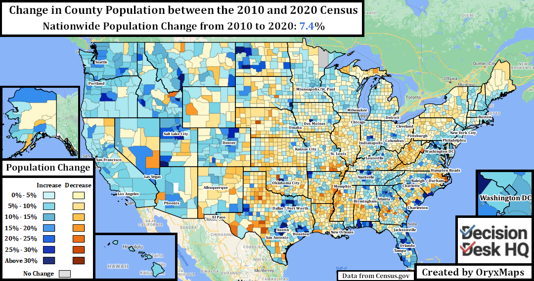 County Population Growth from 2010 to 2020