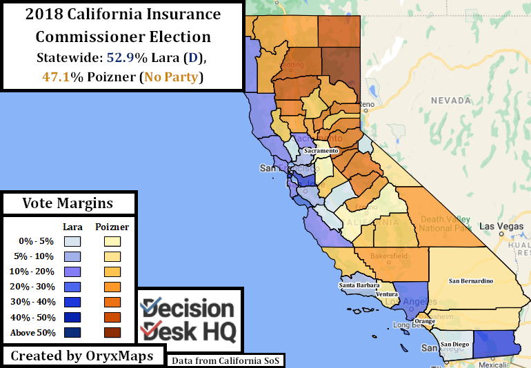 2018 California Insurance Commissioner Election Map