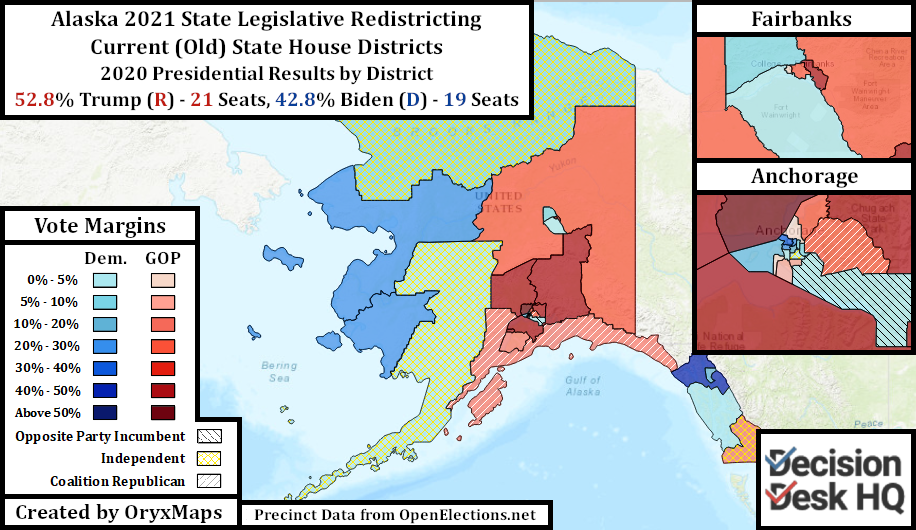 Current Alaska State House Map by 2020 Presidential Results