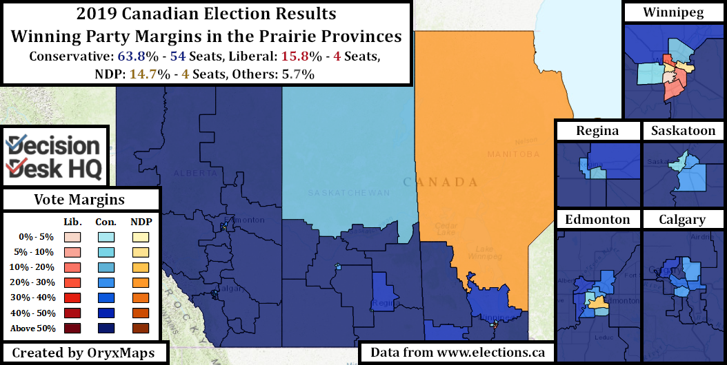 2019 Canadian Election Results in the Prairie Provinces