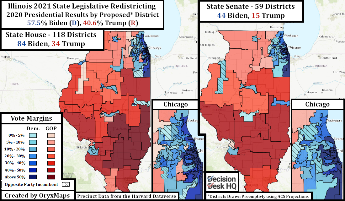 Proposed Preliminary Districts passed by the Illinois Legislature in June based on ACS data